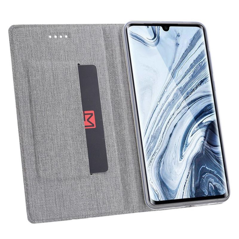 Folio-hoesje voor Xiaomi Mi Note 10 / 10 Pro Grijs Zwart Gestructureerd