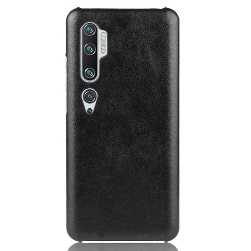 Hoesje voor Xiaomi Mi Note 10 / 10 Pro Grijs Zwart Prestatie Lychee Leereffect