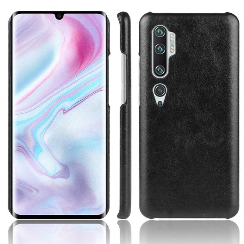 Hoesje voor Xiaomi Mi Note 10 / 10 Pro Grijs Zwart Prestatie Lychee Leereffect