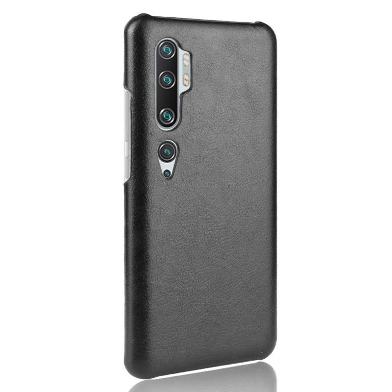 Hoesje voor Xiaomi Mi Note 10 / 10 Pro Grijs Zwart Prestatie Lychee Leereffect