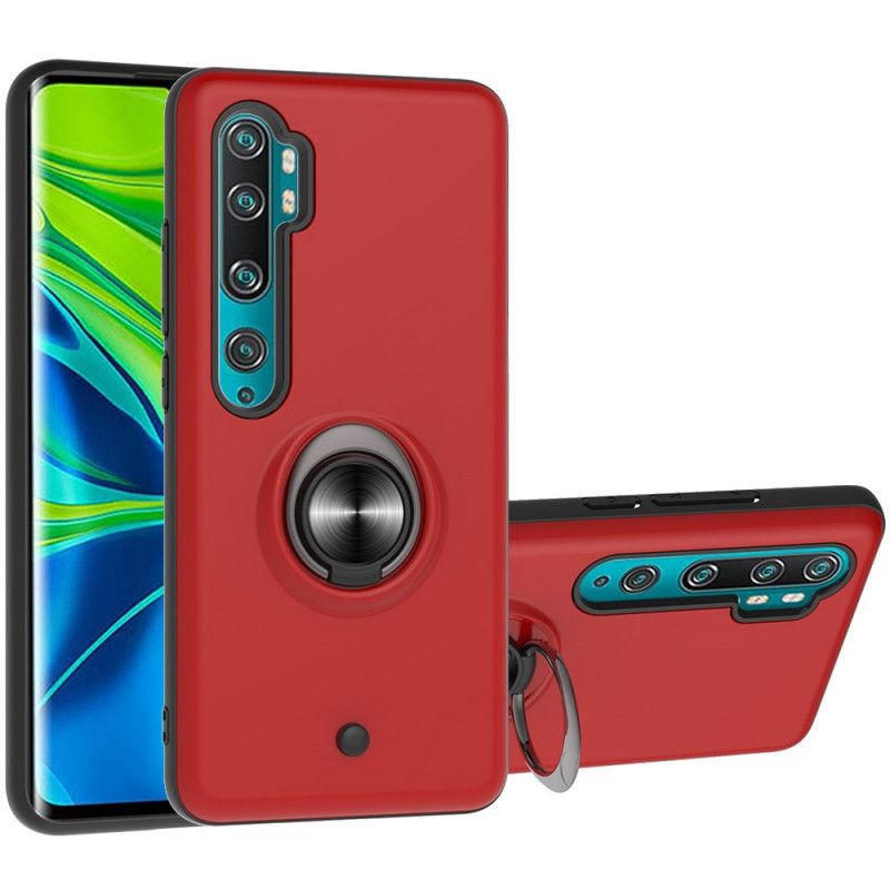 Hoesje voor Xiaomi Mi Note 10 / 10 Pro Rood Zwart Afneembaar Met Ring