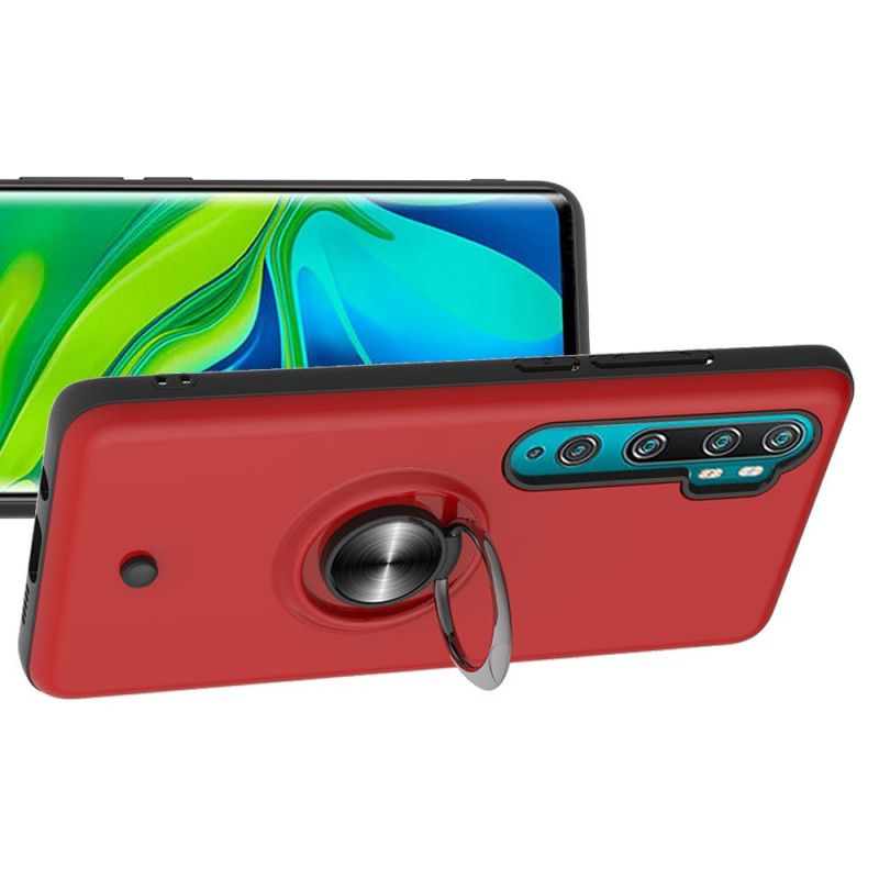 Hoesje voor Xiaomi Mi Note 10 / 10 Pro Rood Zwart Afneembaar Met Ring