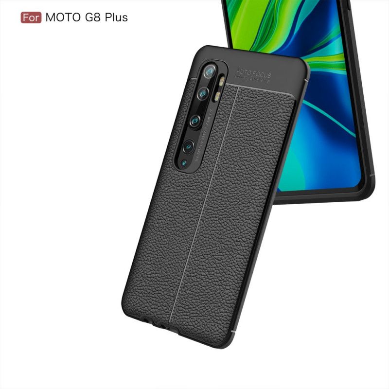 Hoesje voor Xiaomi Mi Note 10 / 10 Pro Rood Zwart Dubbellijns Lychee Leereffect