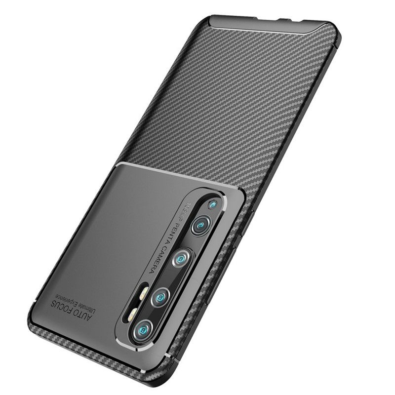 Hoesje Xiaomi Mi Note 10 / 10 Pro Bruin Zwart Flexibele Koolstofvezel