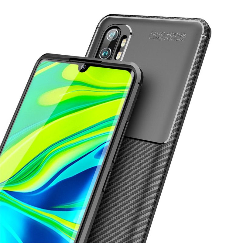 Hoesje Xiaomi Mi Note 10 / 10 Pro Bruin Zwart Flexibele Koolstofvezel