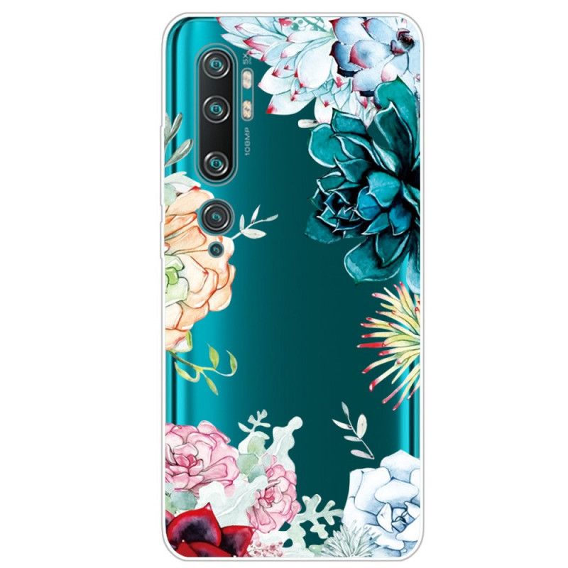 Hoesje Xiaomi Mi Note 10 / 10 Pro Transparante Aquarelbloemen