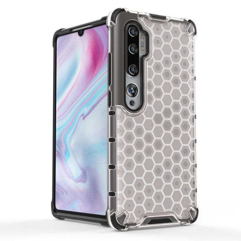 Hoesje Xiaomi Mi Note 10 / 10 Pro Wit Zwart Honingraatstijl