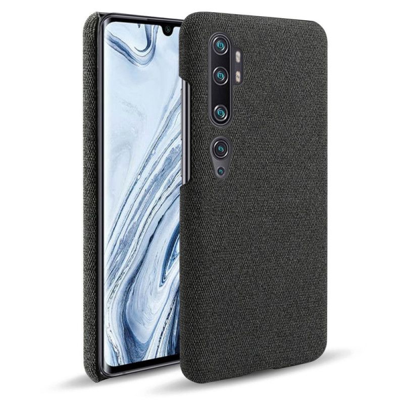 Hoesje Xiaomi Mi Note 10 / 10 Pro Wit Zwart Ksq Stof Textuur