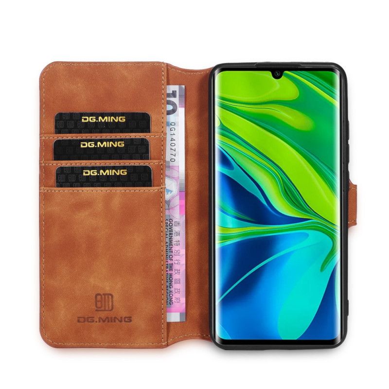 Leren Hoesje voor Xiaomi Mi Note 10 / 10 Pro Grijs Zwart Retro Dg.Ming