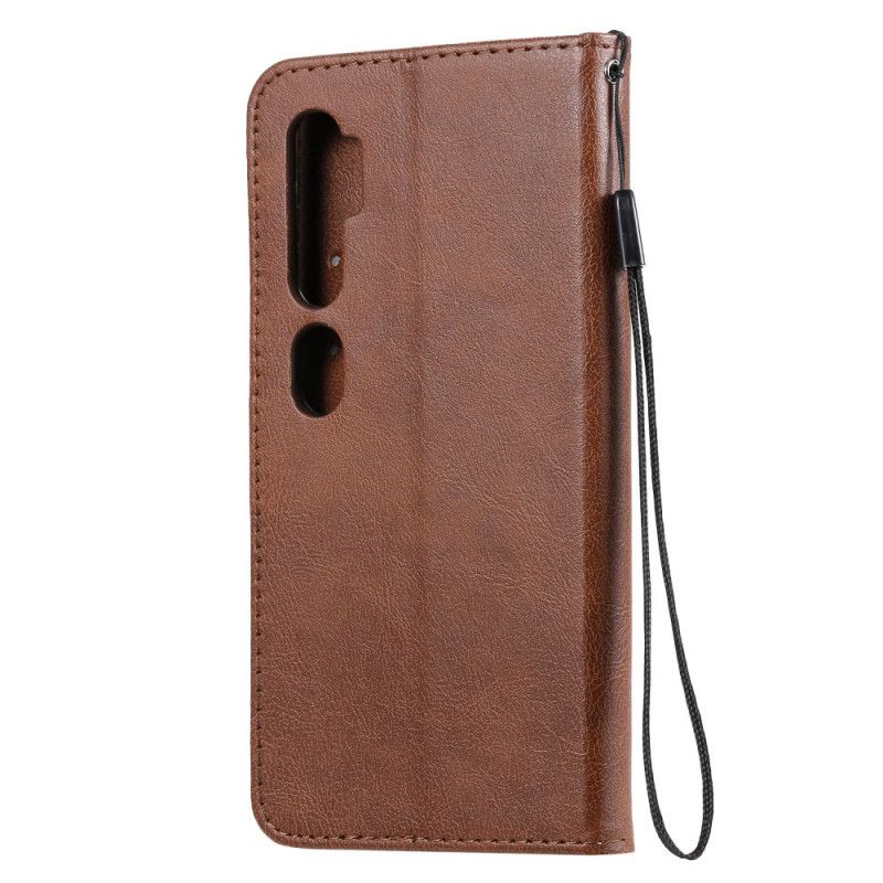 Leren Hoesje voor Xiaomi Mi Note 10 / 10 Pro Rood Zwart Stijl Leren Band