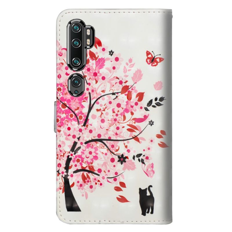 Leren Hoesje voor Xiaomi Mi Note 10 / 10 Pro Roze Boom