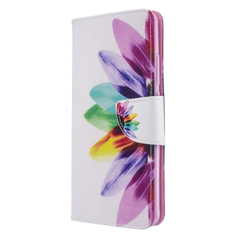 Leren Hoesje Xiaomi Mi Note 10 / 10 Pro Aquarelbloem