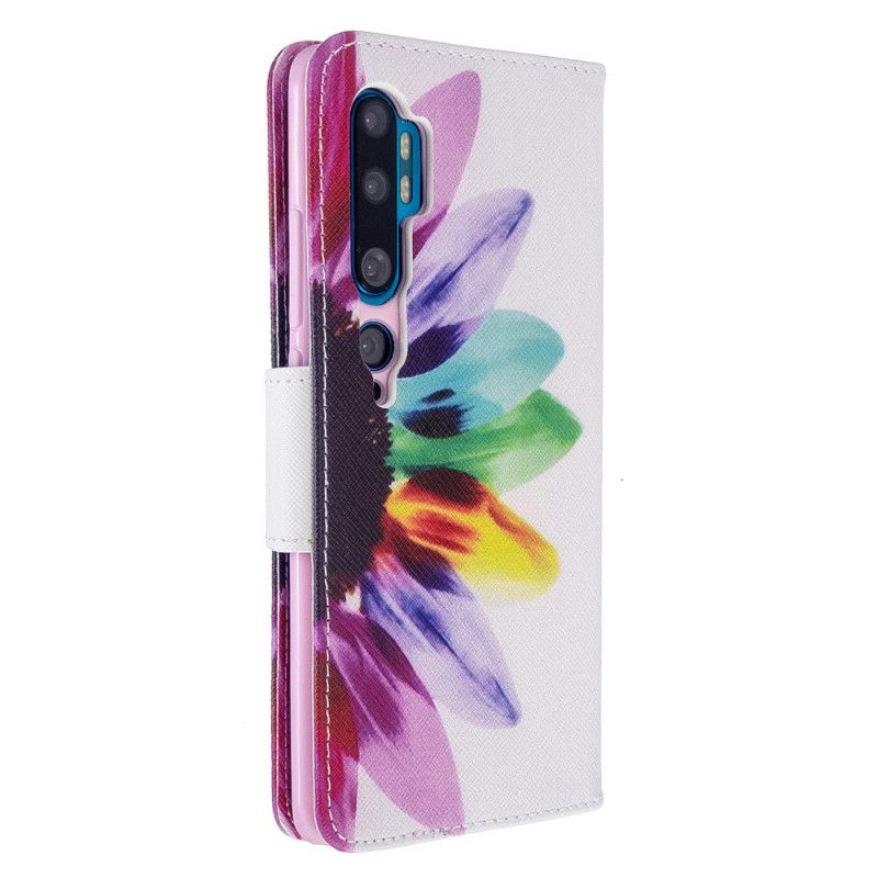 Leren Hoesje Xiaomi Mi Note 10 / 10 Pro Aquarelbloem