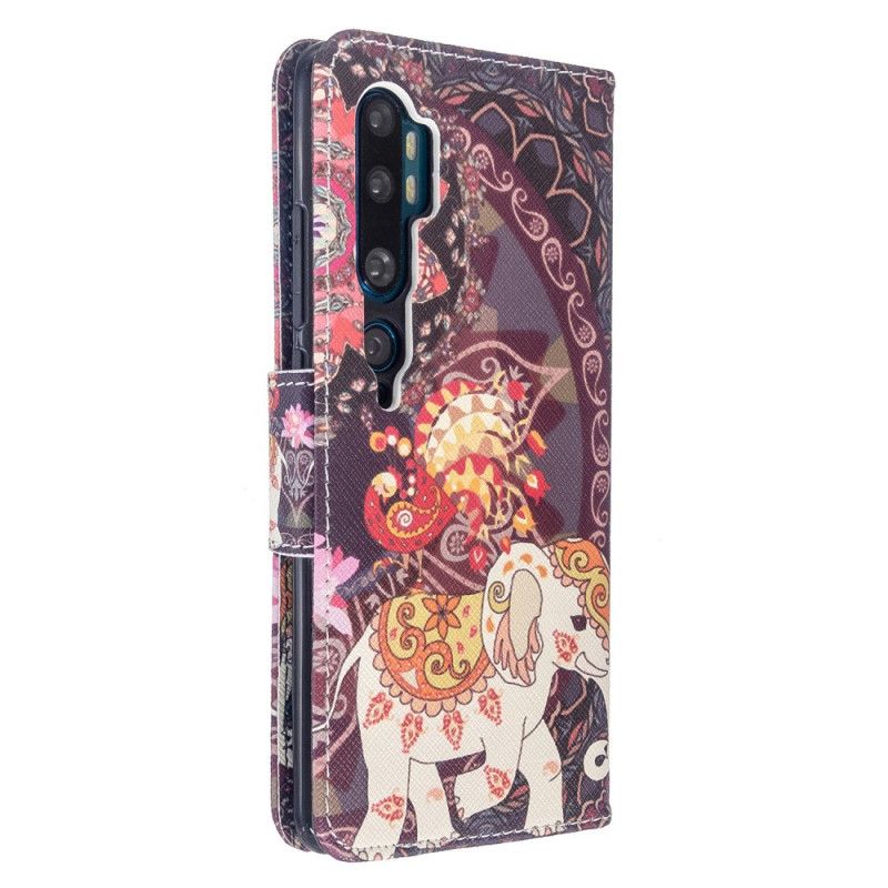 Leren Hoesje Xiaomi Mi Note 10 / 10 Pro Indische Olifanten