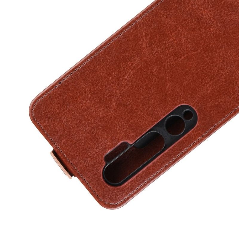 Leren Hoesje Xiaomi Mi Note 10 / 10 Pro Wit Zwart Retro Vouwen