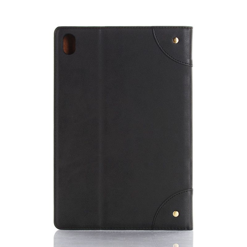 Cover Huawei MediaPad M6 10.8'' Grijs Zwart Vintage Kunstleren Klinknagels