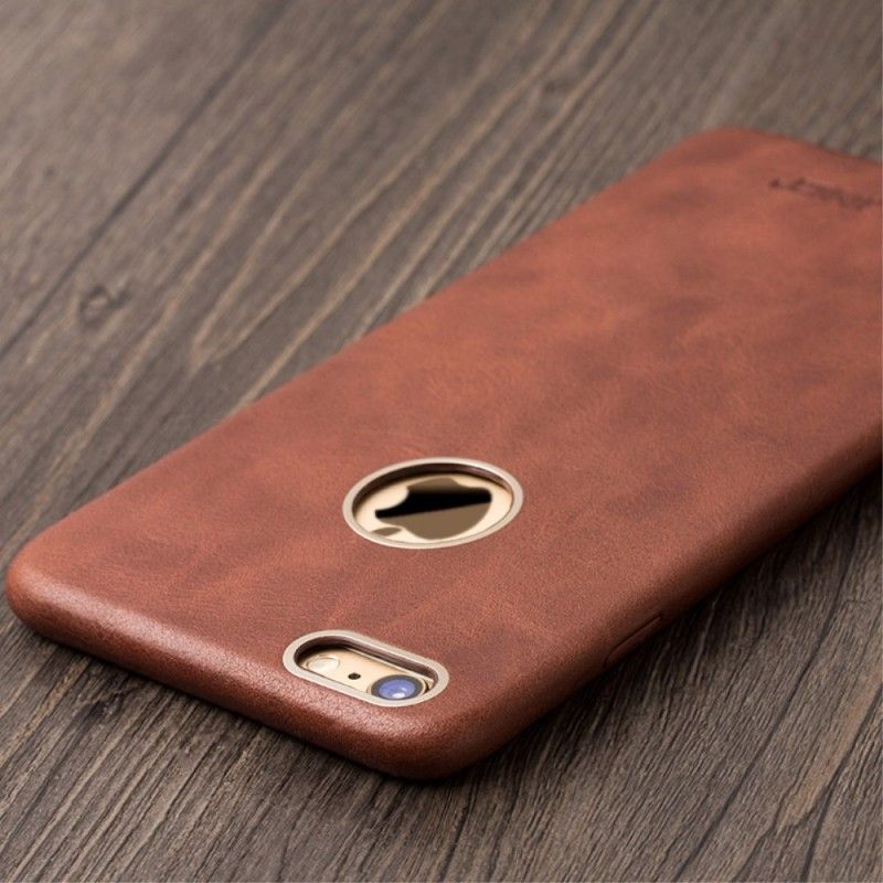 Cover Hoesje iPhone 6 / 6S Plus Bruin Telefoonhoesje Echt Leer - Qialino