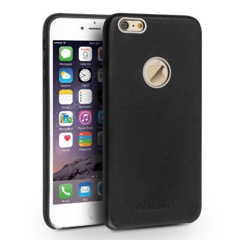 Cover Hoesje iPhone 6 / 6S Plus Bruin Telefoonhoesje Echt Leer - Qialino