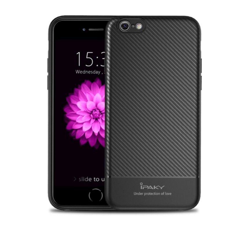 Hoesje iPhone 6 / 6S Plus Zwart Ipaky Koolstofvezel