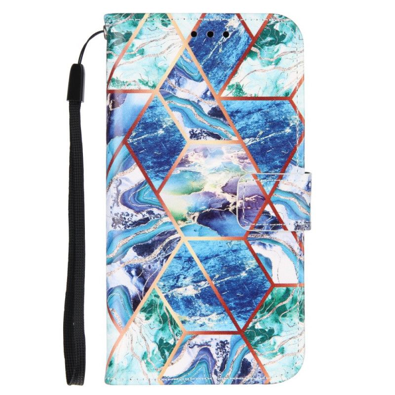 Cover Folio-hoesje Xiaomi Mi 11 Lichtblauw Donkerblauw Telefoonhoesje Geometrisch Marmer