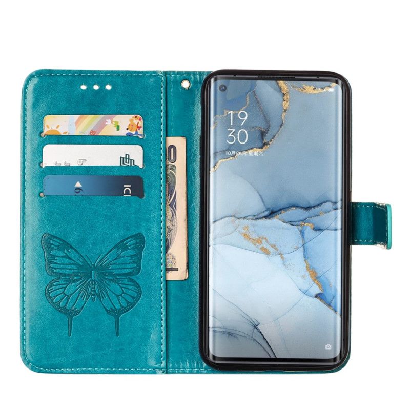 Flip Case Leren Xiaomi Mi 11 Grijs Zwart Design Vlinder Met Riem