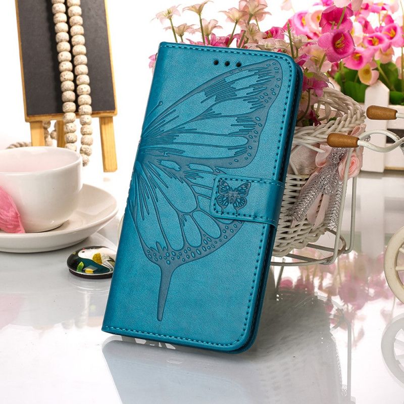 Flip Case Leren Xiaomi Mi 11 Grijs Zwart Design Vlinder Met Riem