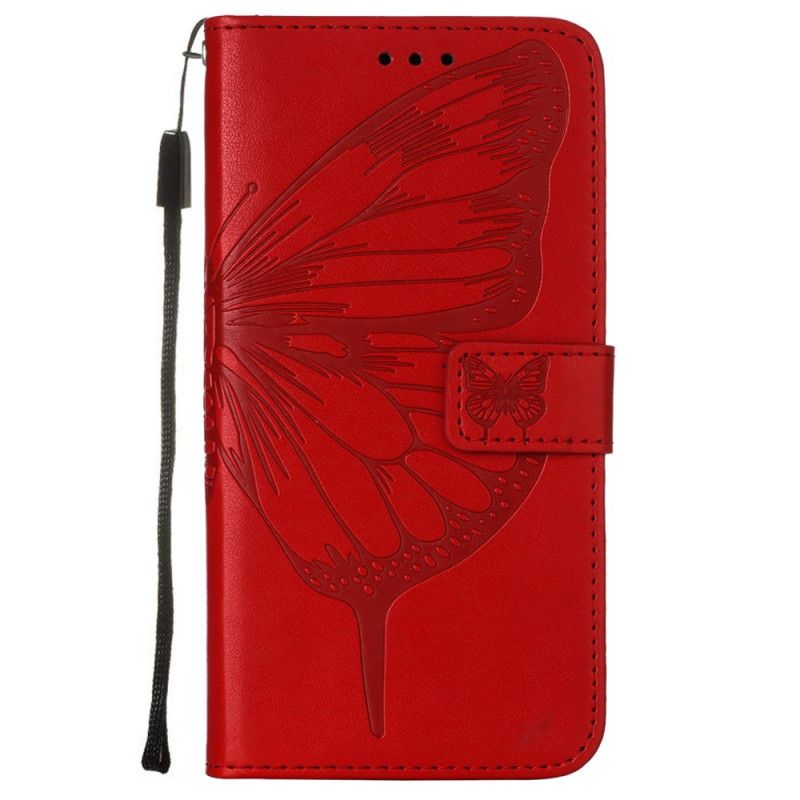 Flip Case Leren Xiaomi Mi 11 Grijs Zwart Design Vlinder Met Riem