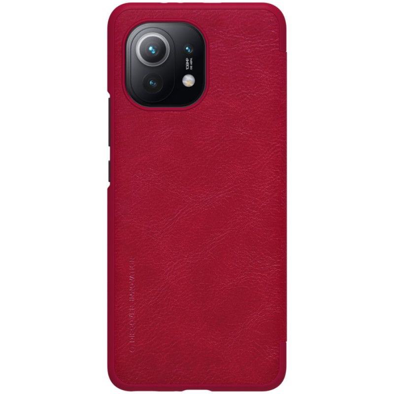 Folio-hoesje Xiaomi Mi 11 Rood Zwart Telefoonhoesje Nillkin Qin-Reeks