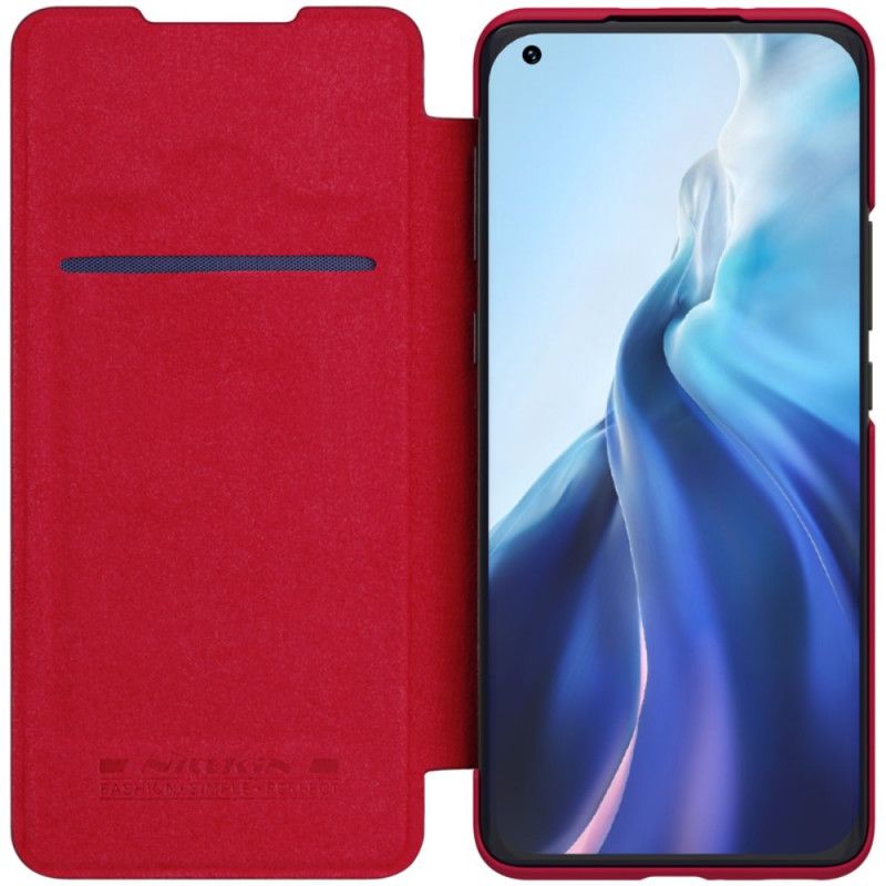 Folio-hoesje Xiaomi Mi 11 Rood Zwart Telefoonhoesje Nillkin Qin-Reeks