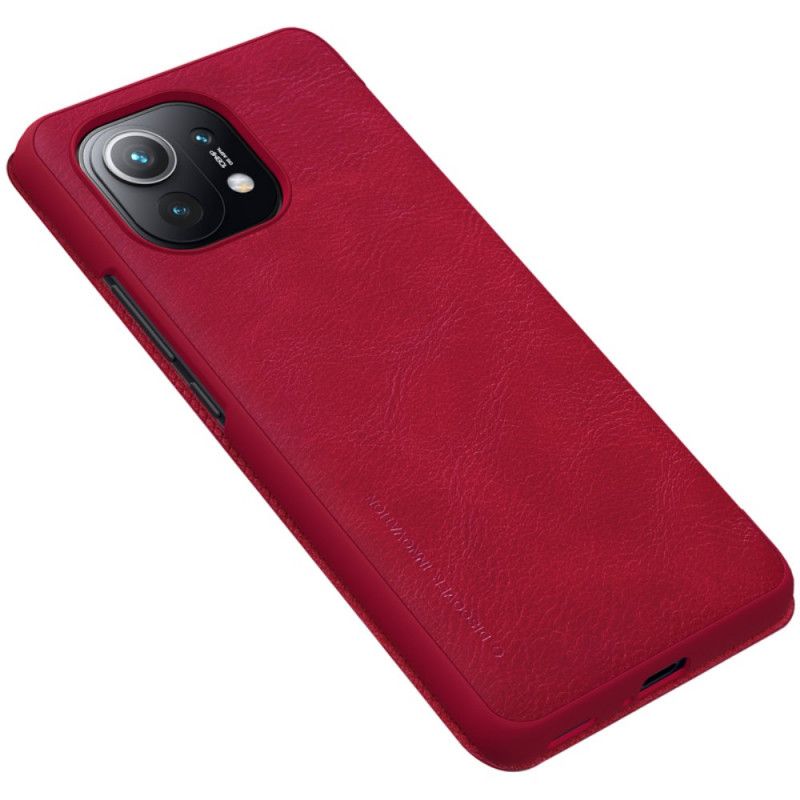 Folio-hoesje Xiaomi Mi 11 Rood Zwart Telefoonhoesje Nillkin Qin-Reeks