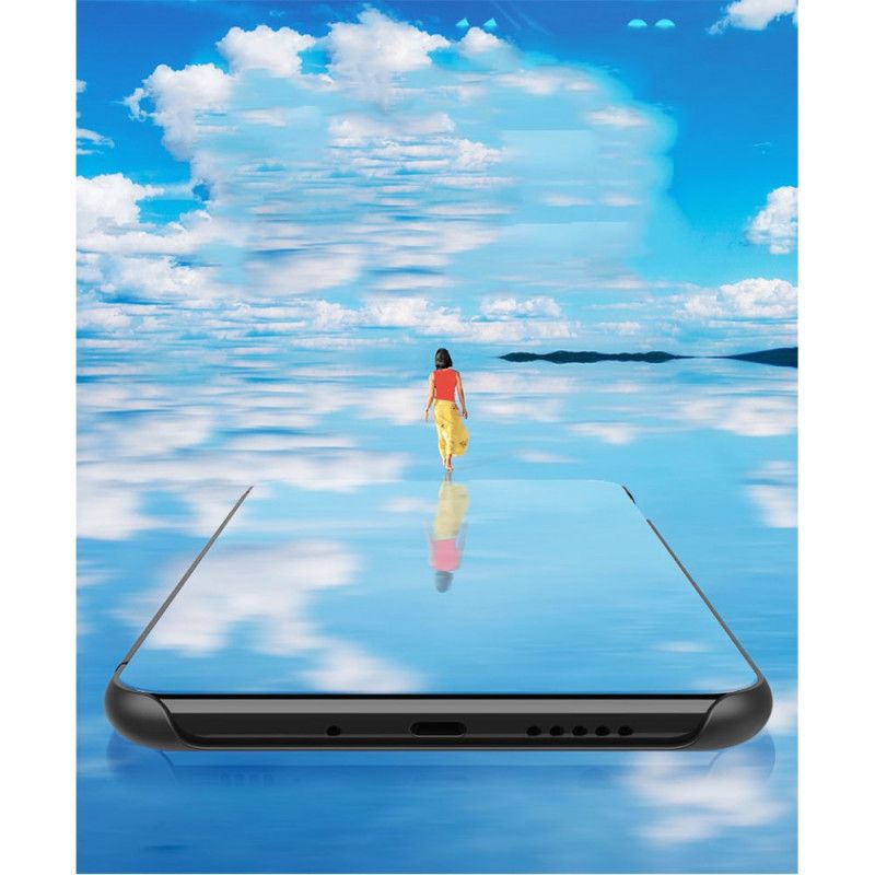 Zichtafdekking Xiaomi Mi 11 Donkerblauw Zwart Spiegel En Kunstleer