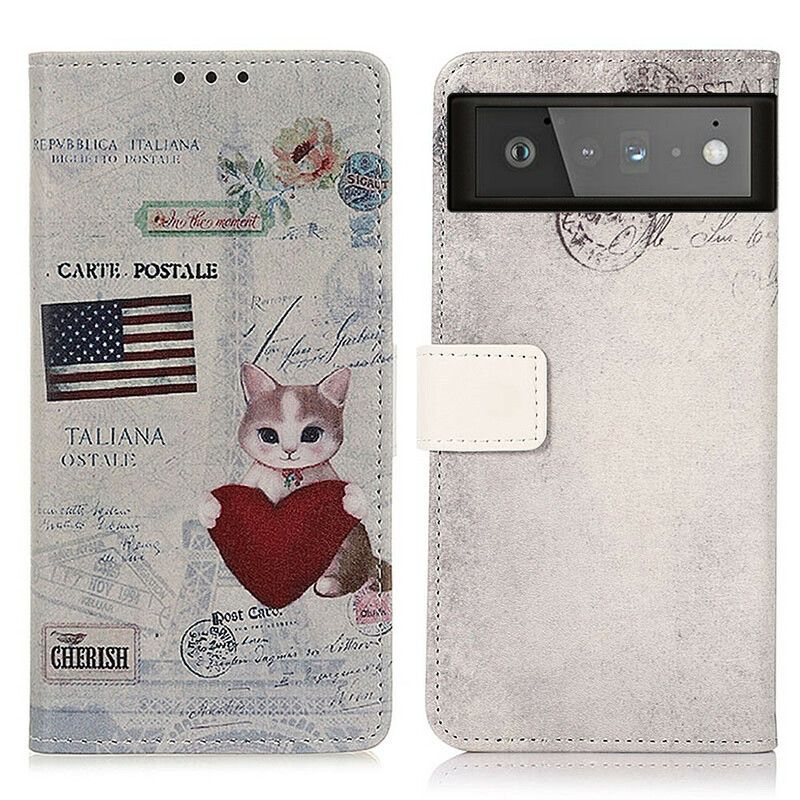 Bescherming Hoesje Google Pixel 6 Reiziger Kat