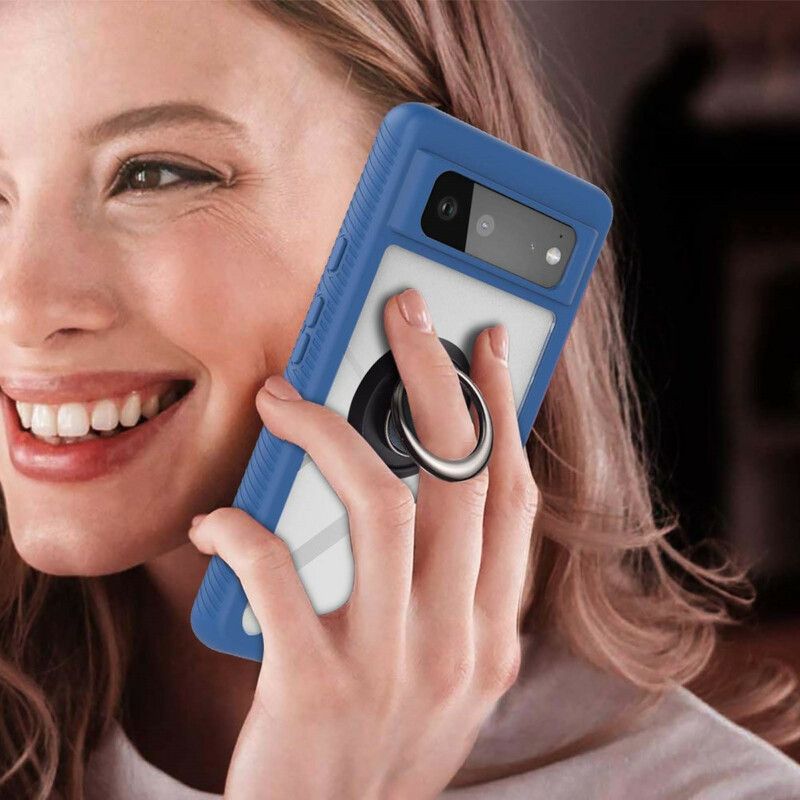 Cover Hoesje Google Pixel 6 Telefoonhoesje Hybride Afgeschuinde Randen Met Ring