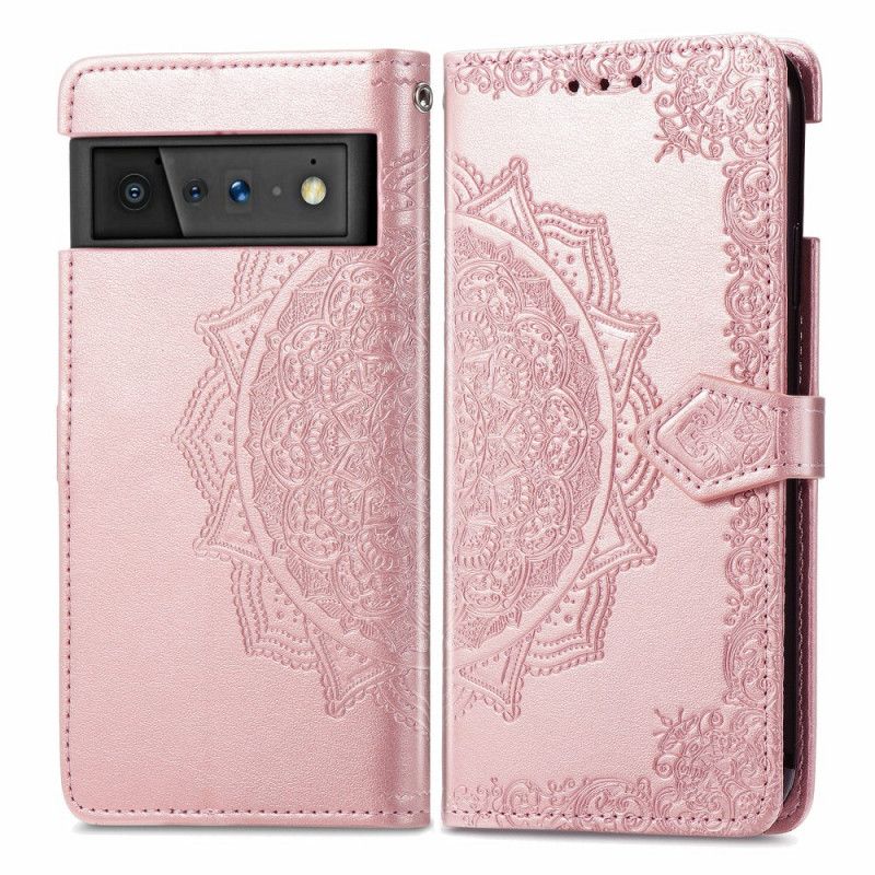 Flip Case Leren Google Pixel 6 Mandala Middeleeuwen