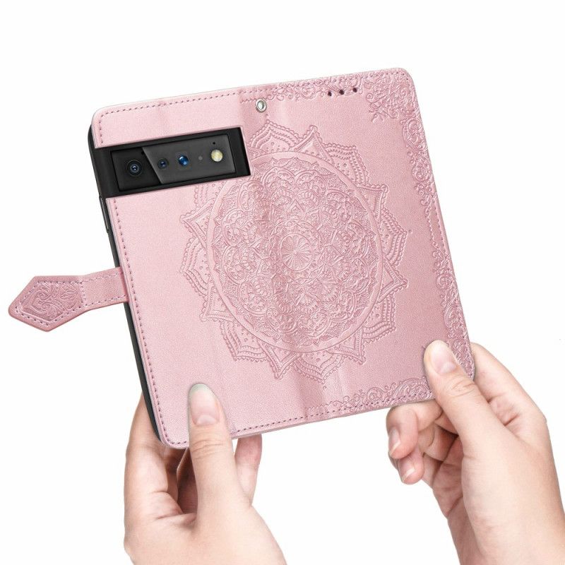 Flip Case Leren Google Pixel 6 Mandala Middeleeuwen