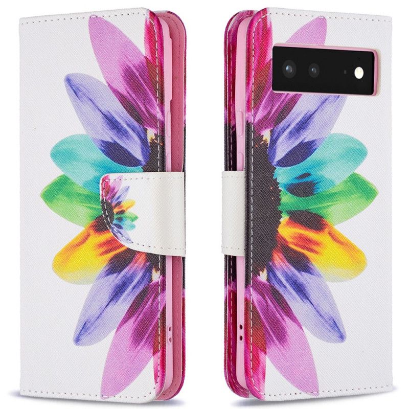 Folio-hoesje Google Pixel 6 Bloem Aquarel Bescherming Hoesje