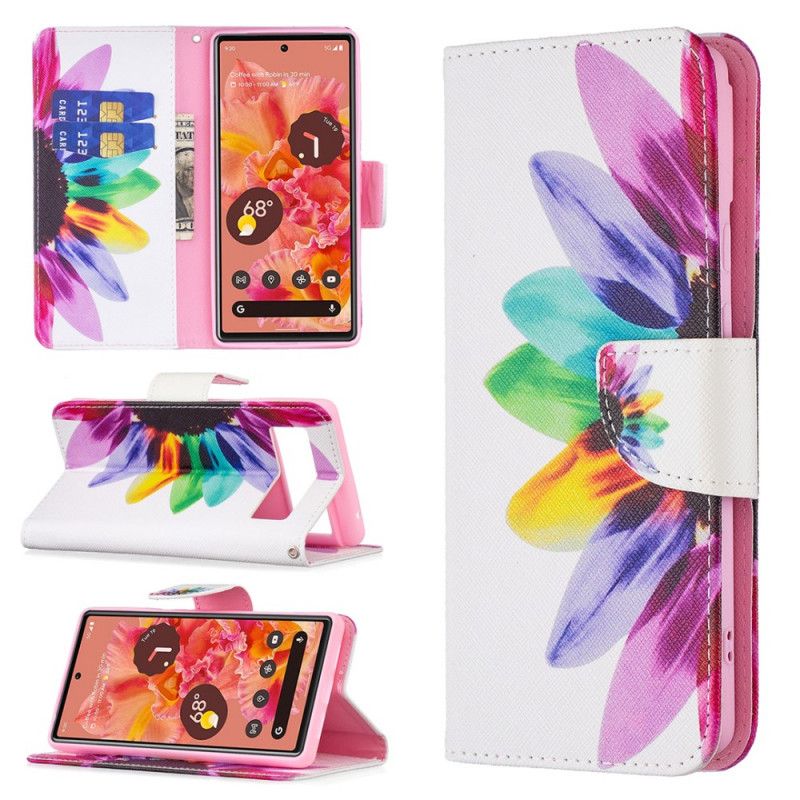 Folio-hoesje Google Pixel 6 Bloem Aquarel Bescherming Hoesje