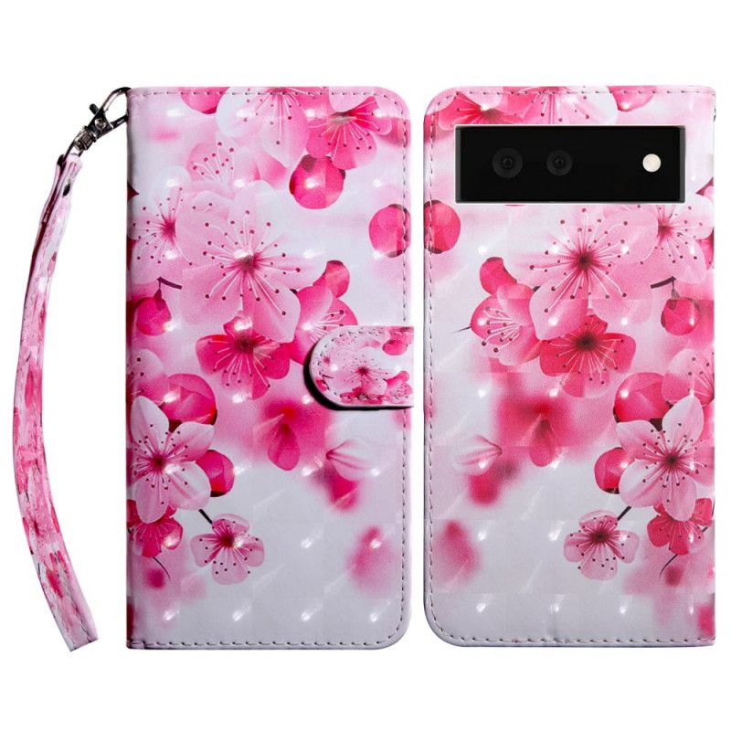 Folio-hoesje Google Pixel 6 Roze Bloemen