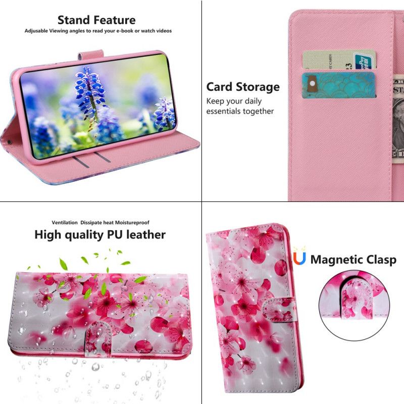 Folio-hoesje Google Pixel 6 Roze Bloemen