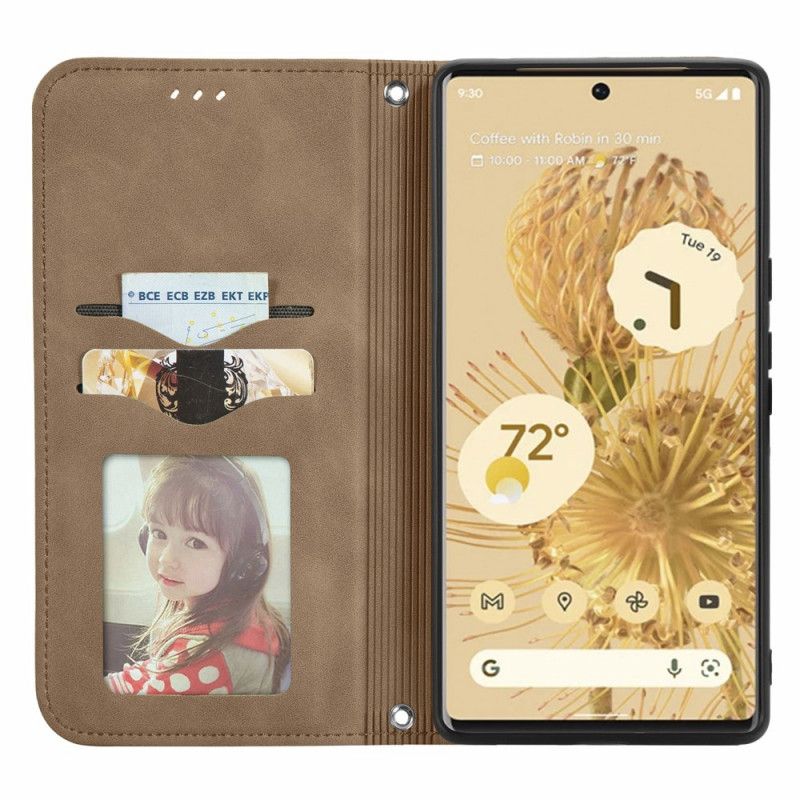 Folio-hoesje Google Pixel 6 Skin-touch Vintage Design