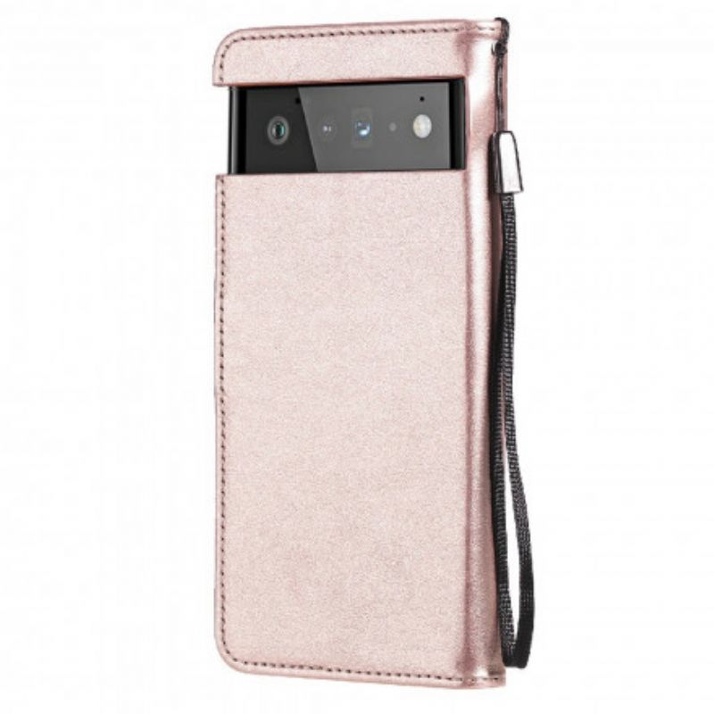 Folio-hoesje Google Pixel 6 Telefoonhoesje Cat And Bee String