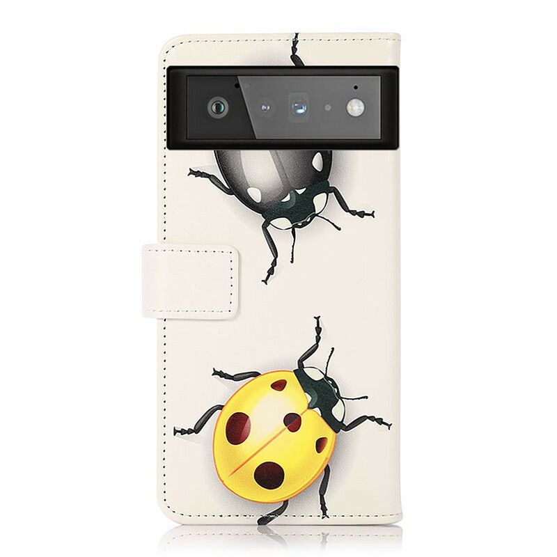 Folio-hoesje Google Pixel 6 Telefoonhoesje Lieveheersbeestjes