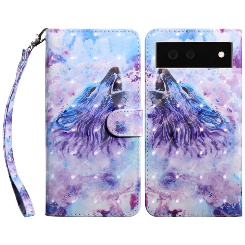 Folio-hoesje Google Pixel 6 Telefoonhoesje Wolf Aquarel