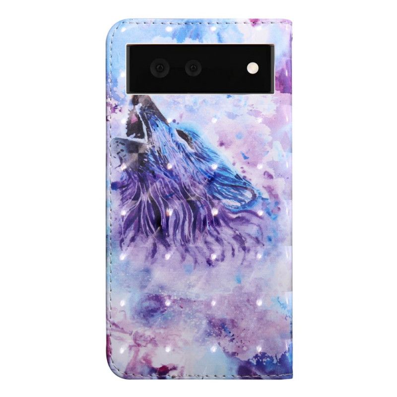 Folio-hoesje Google Pixel 6 Telefoonhoesje Wolf Aquarel