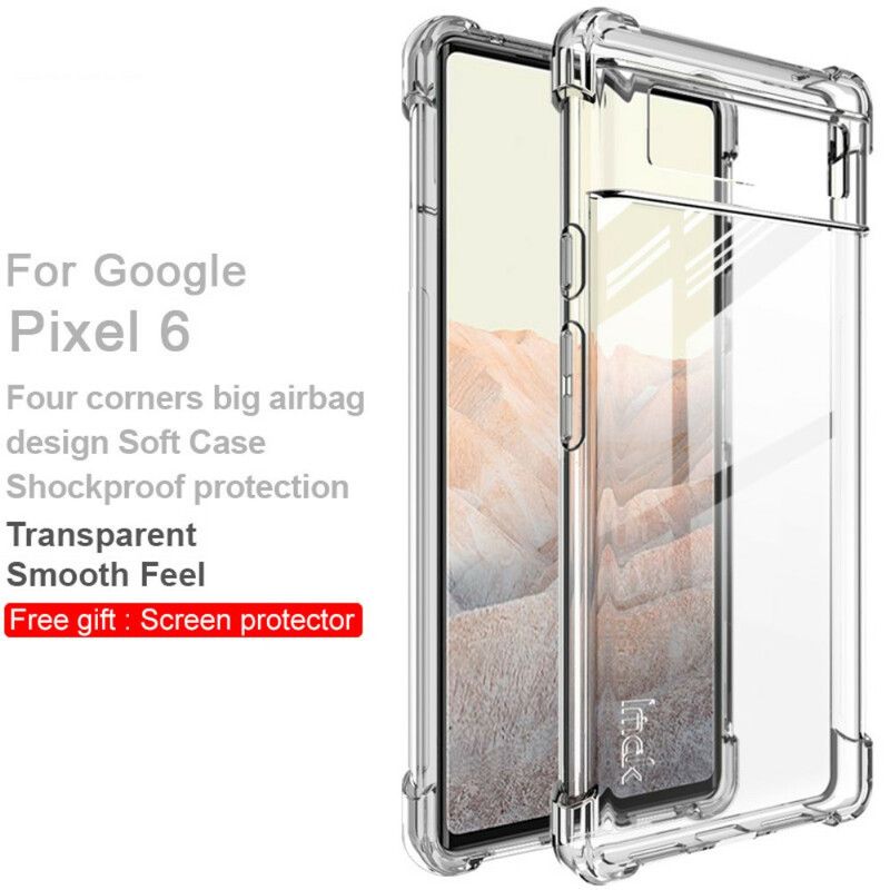 Hoesje Google Pixel 6 Transparant Met Imak Screen Film Bescherming Hoesje