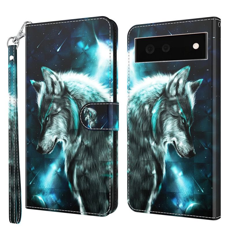 Leren Hoesje Google Pixel 6 Majestueuze Wolf