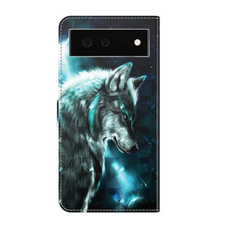 Leren Hoesje Google Pixel 6 Majestueuze Wolf