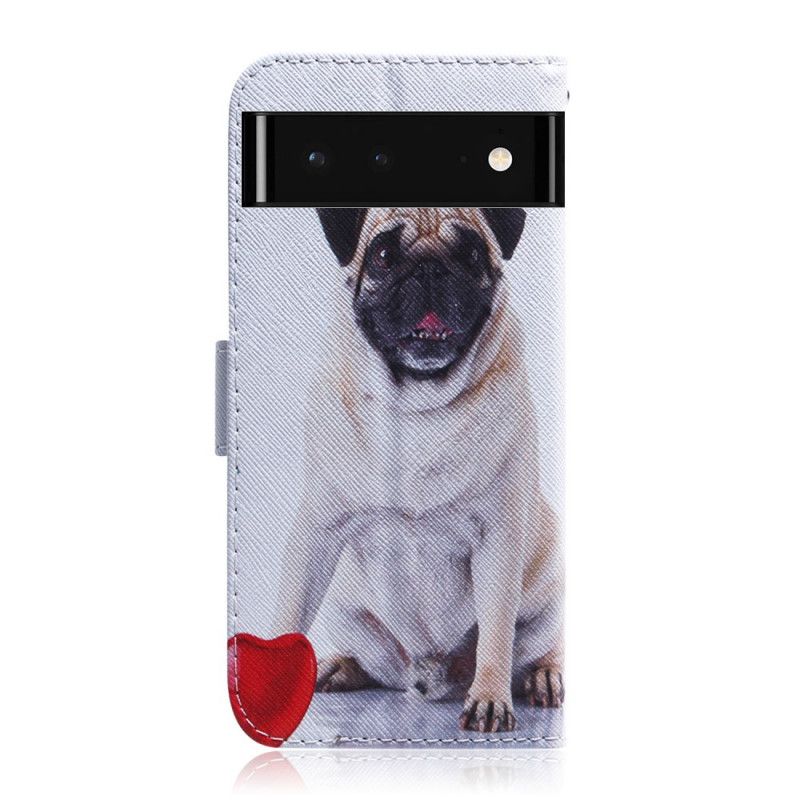 Leren Hoesje Google Pixel 6 Mopshond Bescherming Hoesje