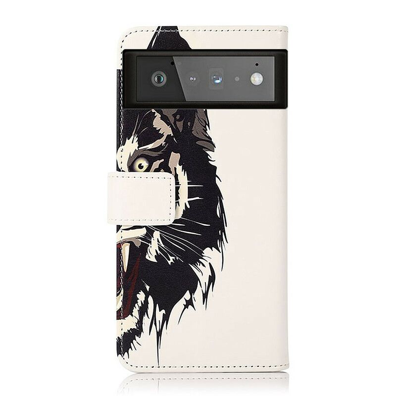 Leren Hoesje Voor Google Pixel 6 Fierce Tiger