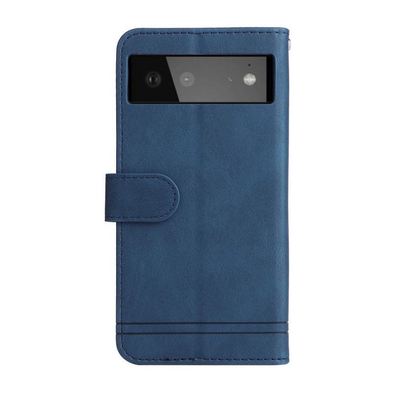 Leren Hoesje Voor Google Pixel 6 Imitatie Lederen Klinknagel En Riem